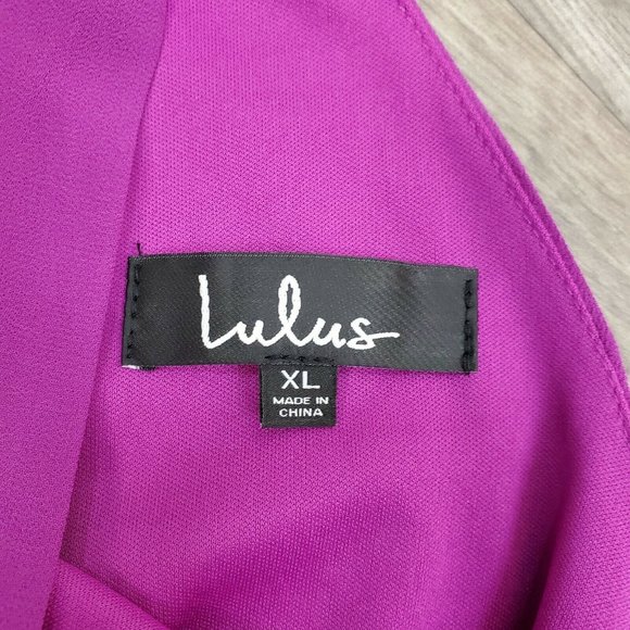 Lulus Dress Womens XL Maxi Super Starlet Magenta Lace Up Sleeveless Purple Pink - Picture 8 of 12